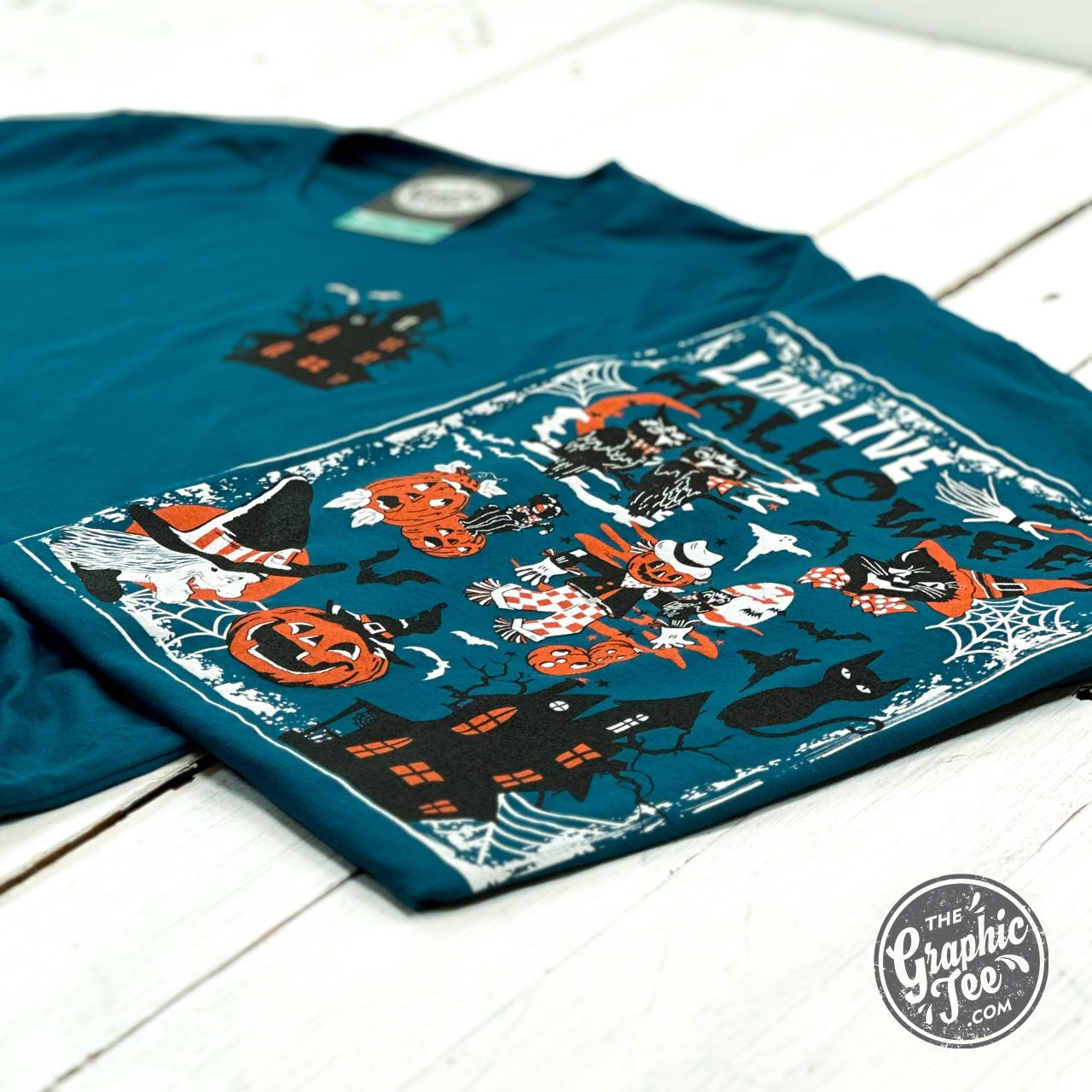 Long Live Halloween Deep Teal Short Sleeve Tee - The Graphic Tee