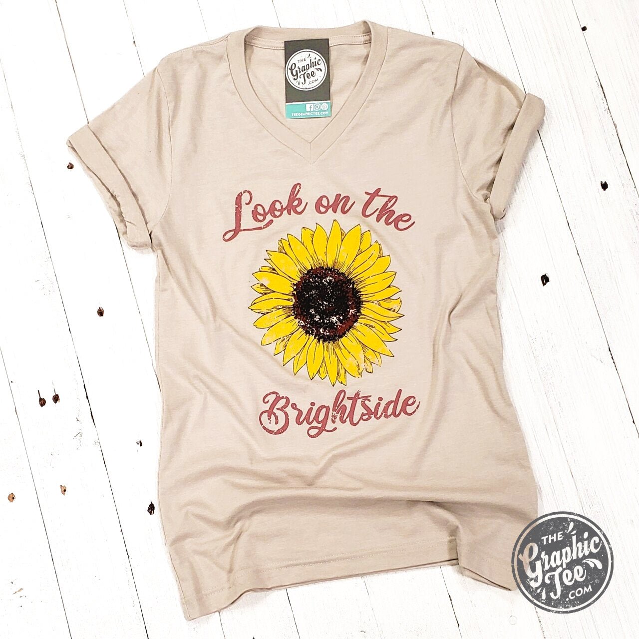 Look on the Brightside - V - Neck Tee - The Graphic Tee