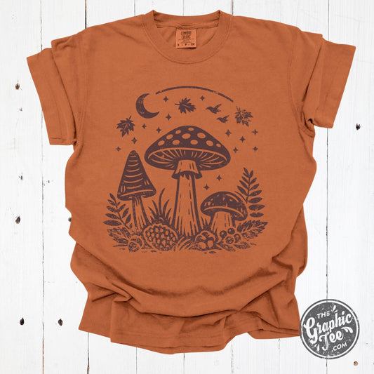 Midnight Mushroom Pigment Dyed Tee - The Graphic Tee