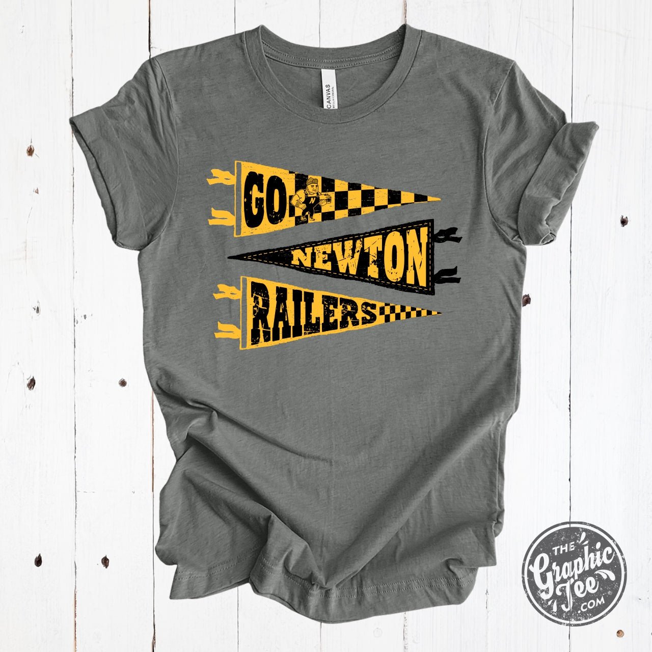 Newton Railers Pennants YOUTH Deep Heather Short Sleeve Crewneck Tee - The Graphic Tee