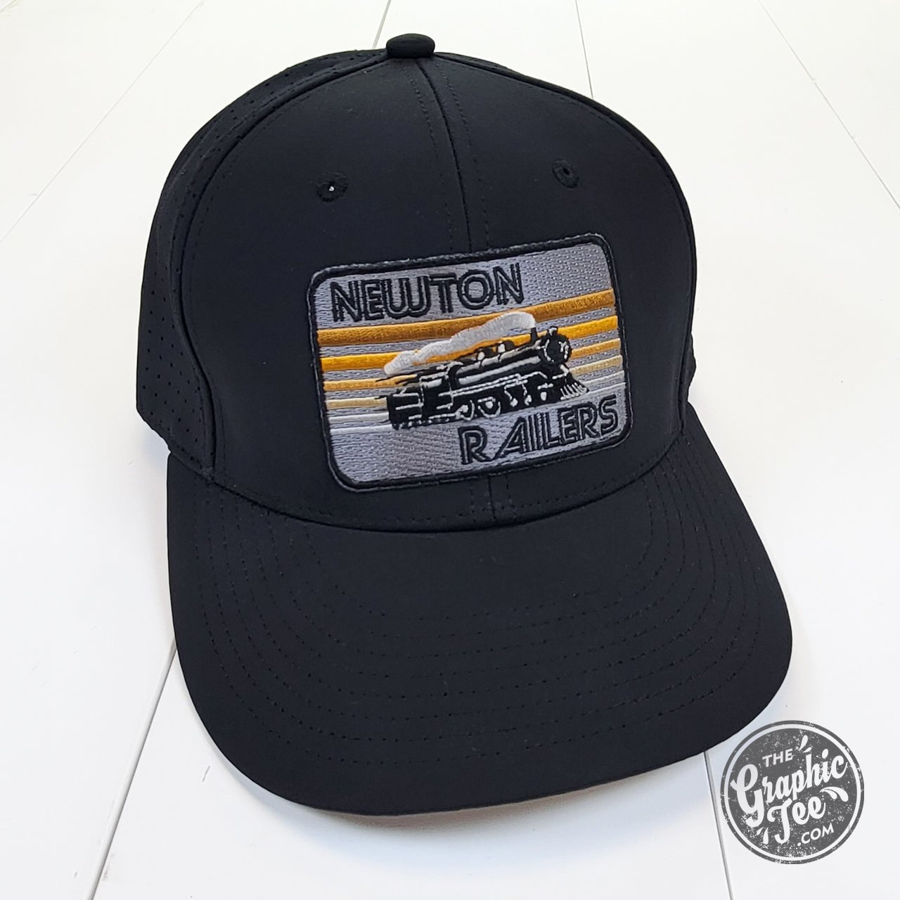 Newton Railers Retro Patch Perforated Snapback Cap - The Graphic Tee