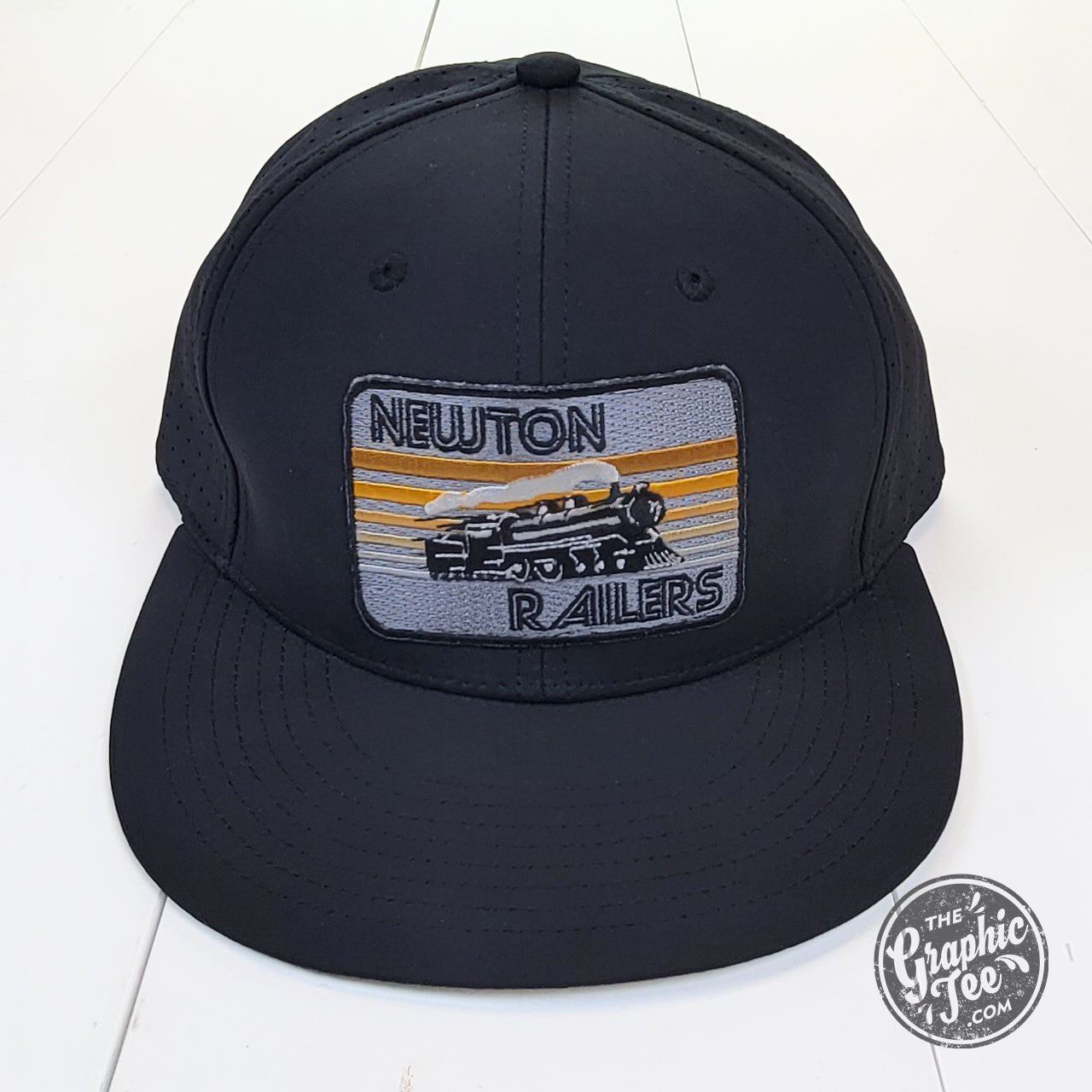 Newton Railers Retro Patch Perforated Snapback Cap - The Graphic Tee