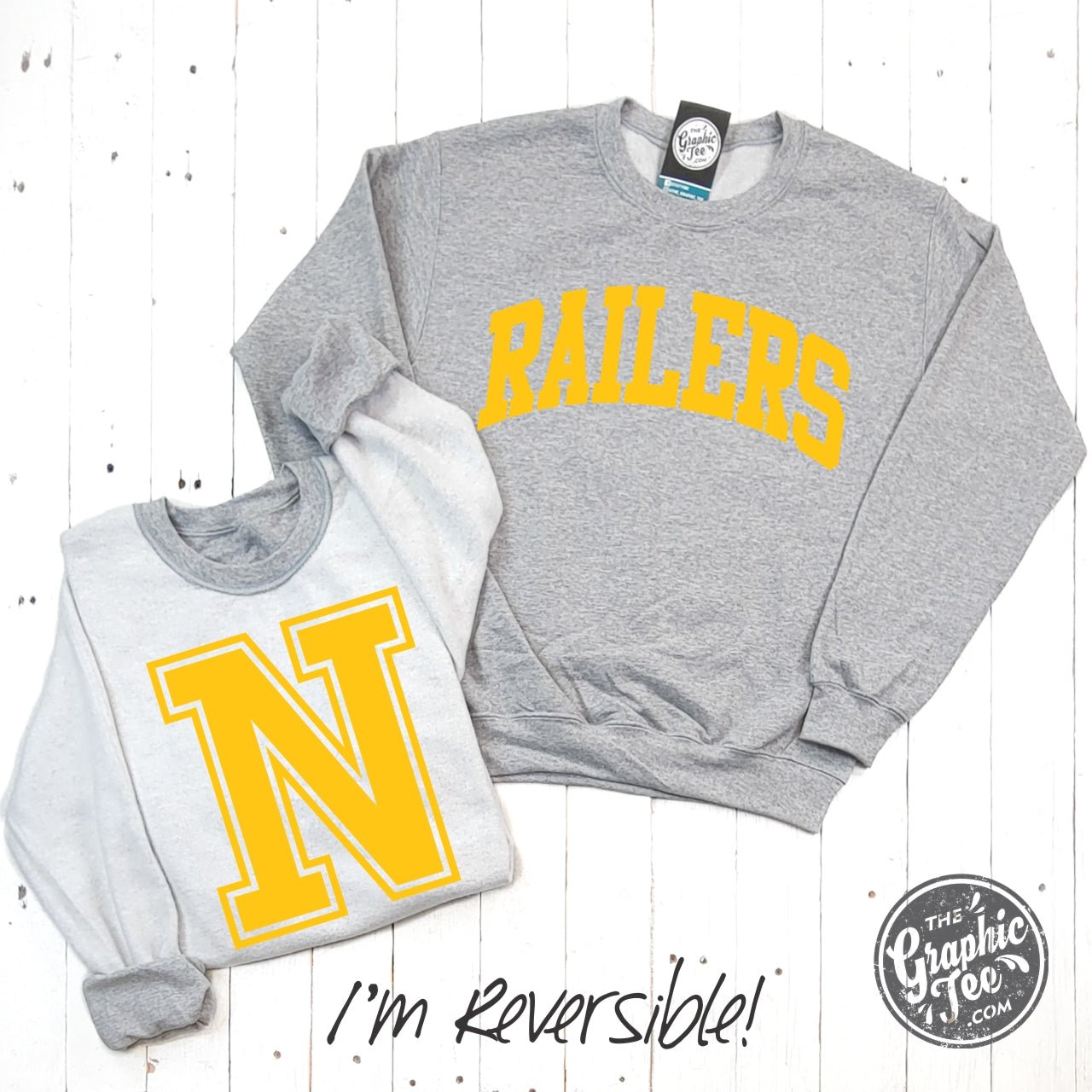 Newton Railers Reversible Sport Grey Crewneck Sweatshirt - The Graphic Tee