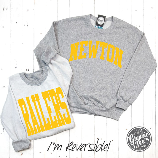 Newton Railers Reversible Sport Grey Crewneck Sweatshirt - The Graphic Tee