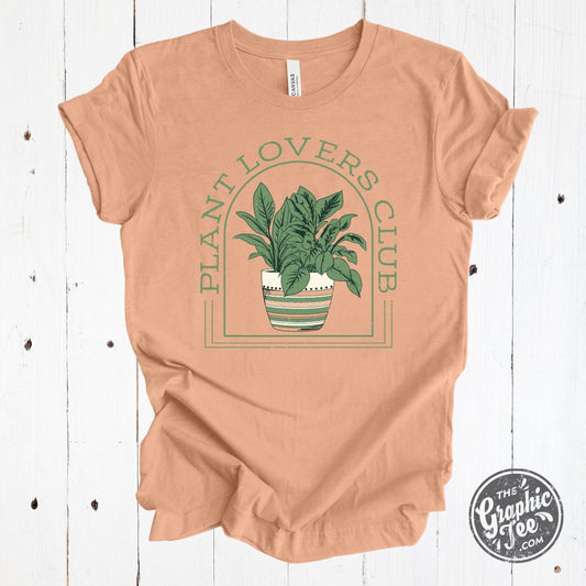 Plant Lovers Club Heather Peach Crewneck Short Sleeve Tee - The Graphic Tee