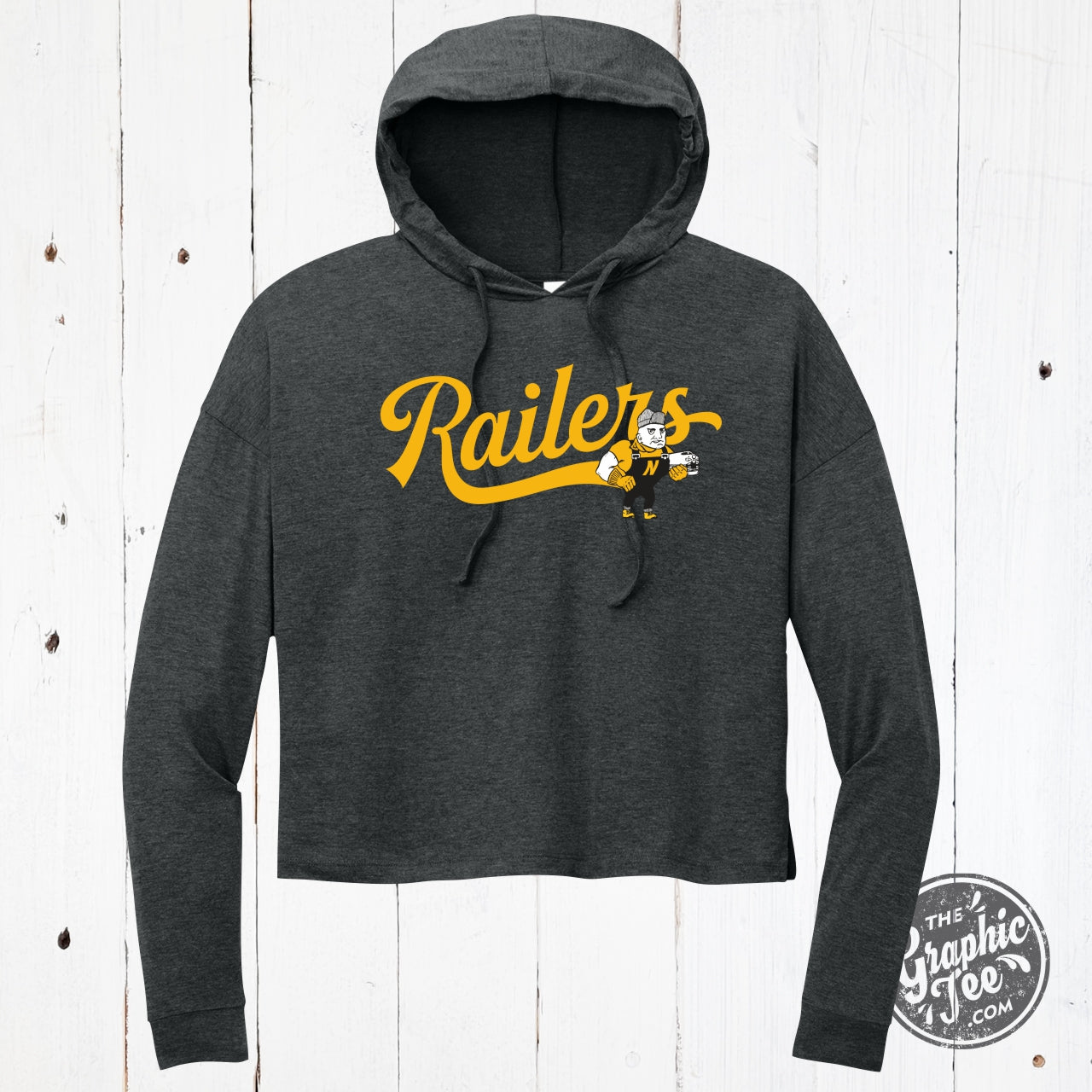 Railers Swoosh Ladies Tri - blend Midi Hoodie - The Graphic Tee