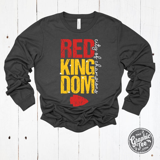 RED Kingdom - City of Champions Dark Grey Heather Long Sleeve Tee - The Graphic Tee