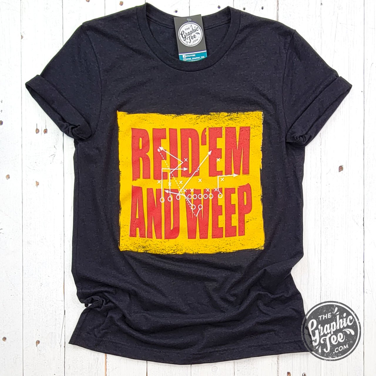 Reid 'Em And Weep Black Heather Short Sleeve Crew Neck Tee - The Graphic Tee