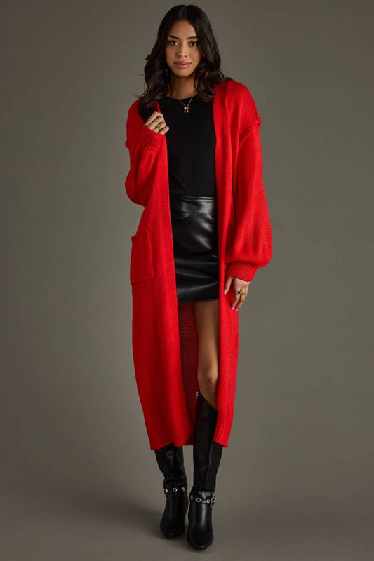 Ruby Red Duster Cardigan - The Graphic Tee
