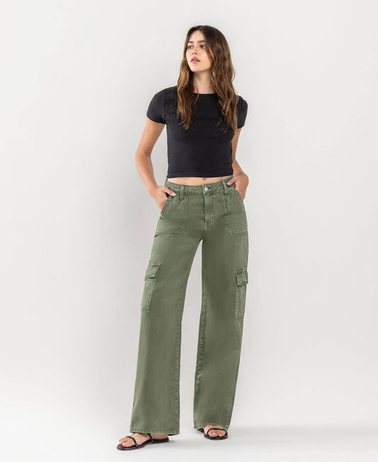 Serena High Rise Utility Cargo Wide Jeans - The Graphic Tee