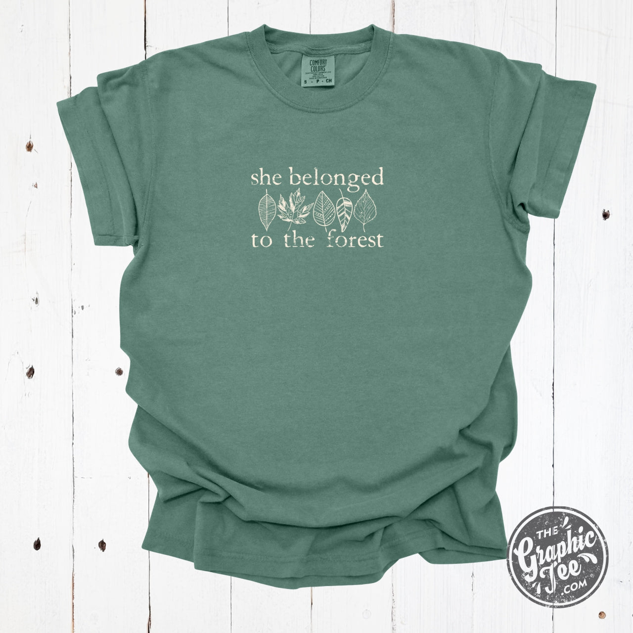 She Belonged To The Forest Light Green Comfort Colors Short Sleeve Tee - The Graphic Tee