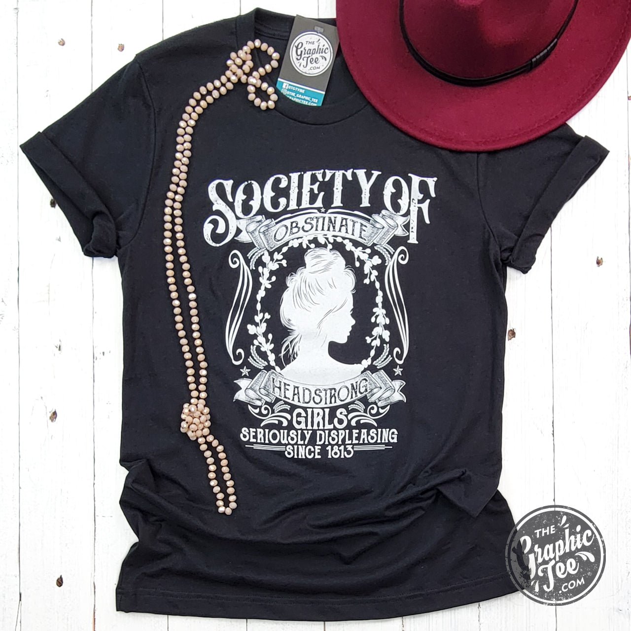 Society of Obstinate Headstrong Girls Short Sleeve Crew Neck Tee - The Graphic Tee