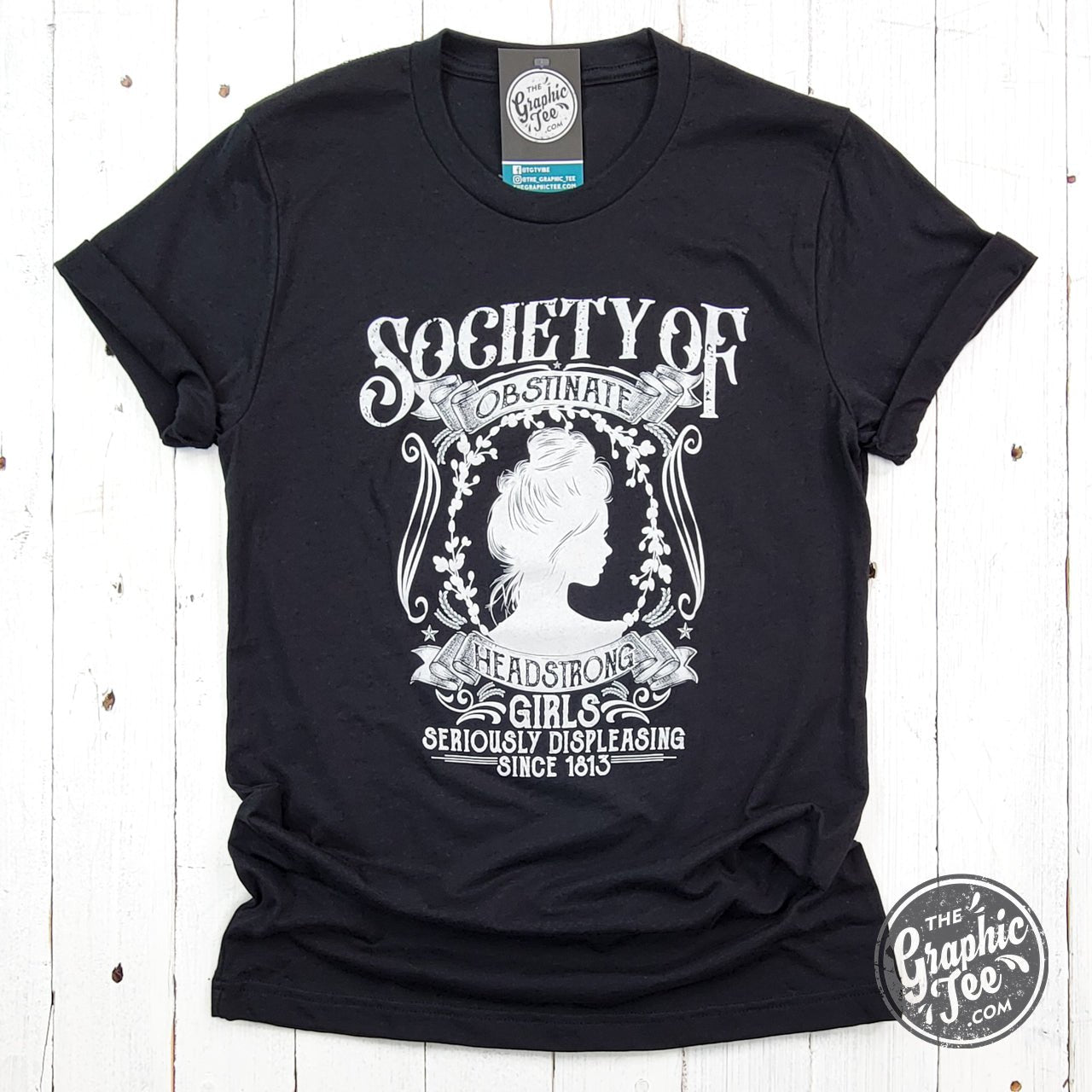 Society of Obstinate Headstrong Girls Short Sleeve Crew Neck Tee - The Graphic Tee