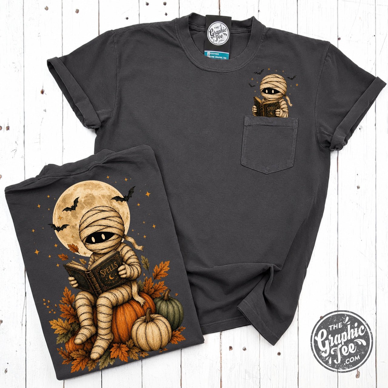 Spellbound Mummy Pigment Dyed Pocket Tee - The Graphic Tee