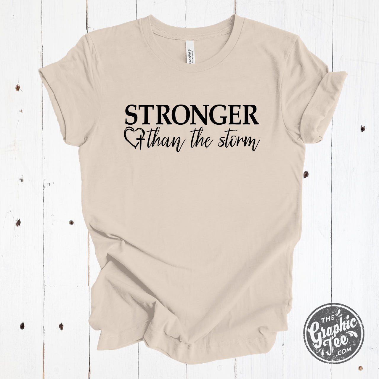 Stronger than the Storm Crewneck Tee - The Graphic Tee