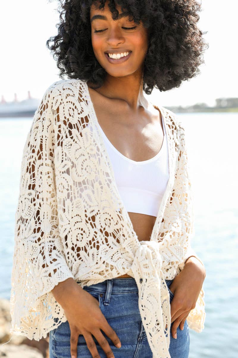 Summer Crochet Floral Petal Kimono Wrap ☀️ - The Graphic Tee