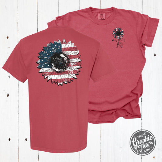 Sunflower Flag Pigment Dyed Tee with Front and Back Print - The Graphic Tee