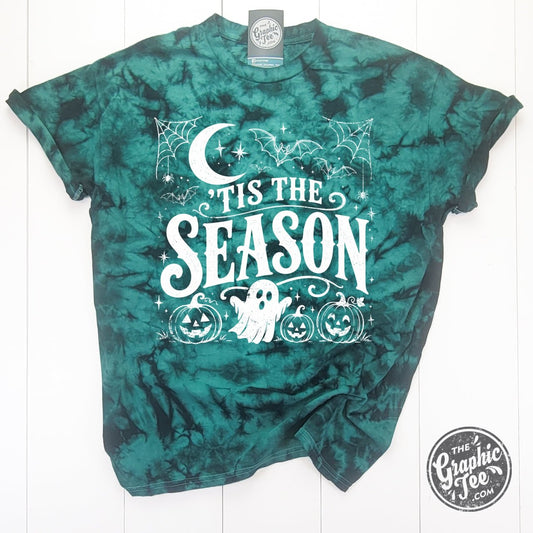 Tis the Season Halloween Tie Dyed Short Sleeve Tee - The Graphic Tee