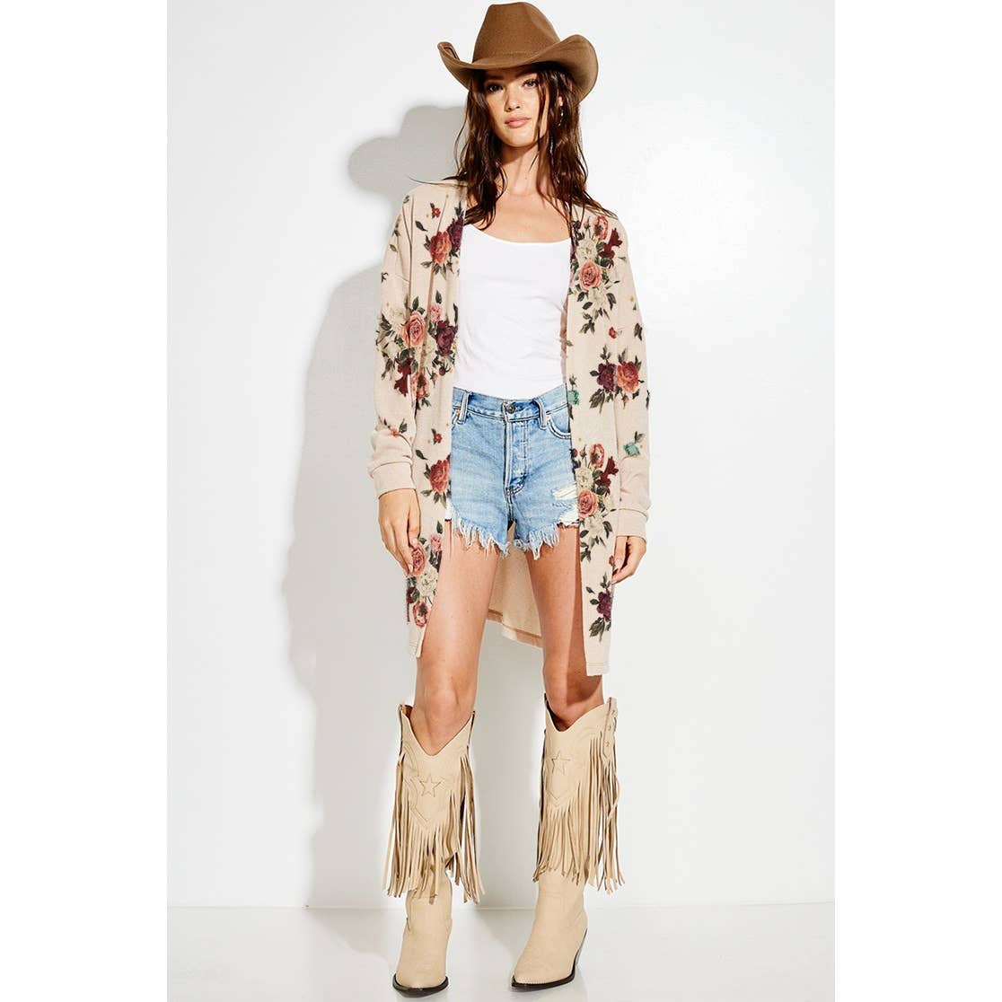 Vintage Floral Open Cardigan - The Graphic Tee