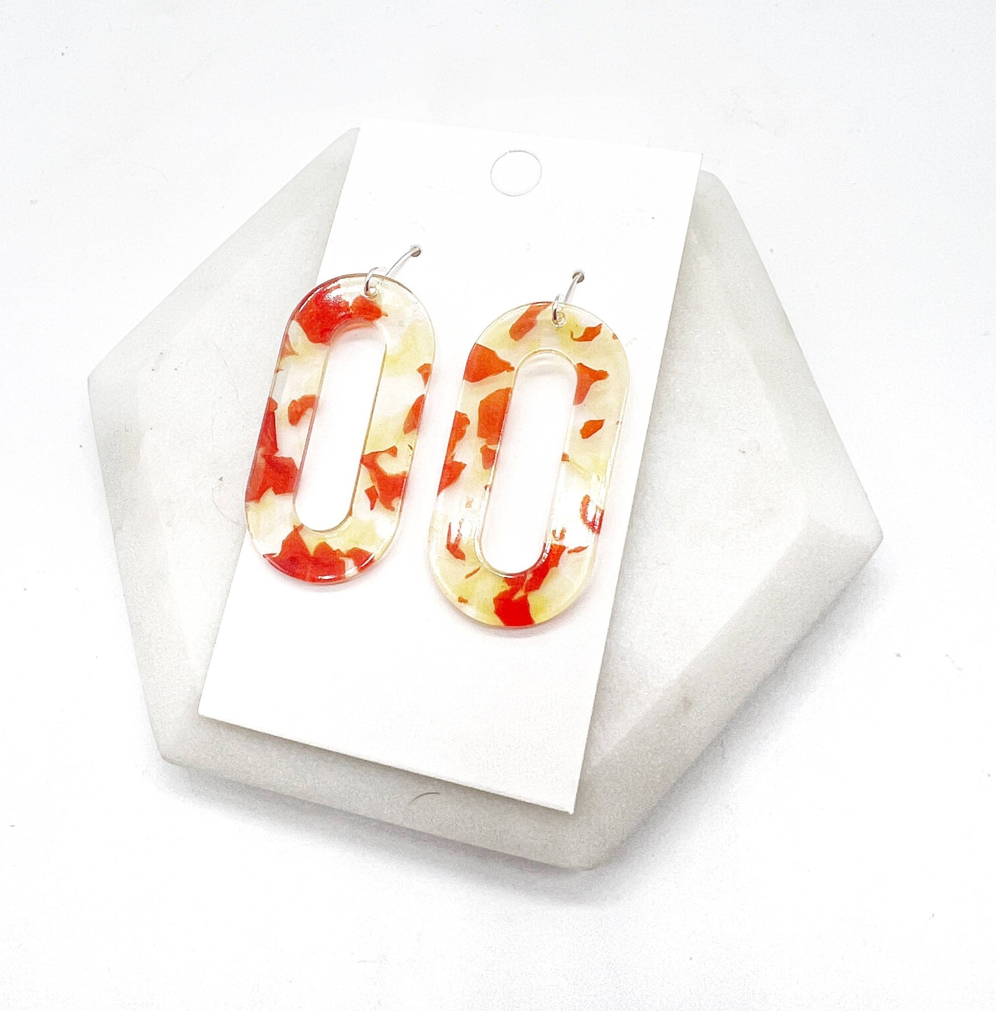 Yellow Red Kansas City Acrylic Loop Earrings - The Graphic Tee