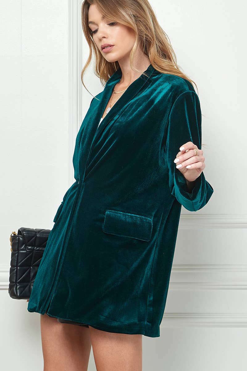 Your New Favorite Pocketed Velvet Blazer - The Graphic Tee