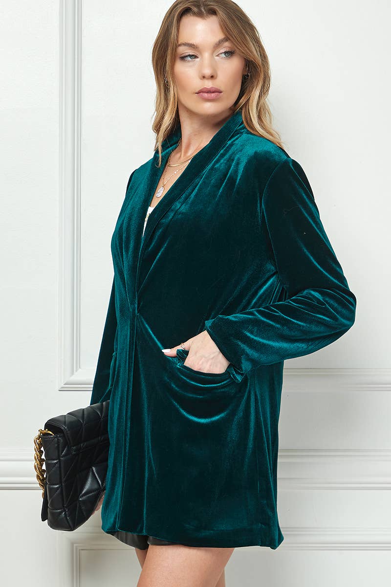 Your New Favorite Pocketed Velvet Blazer - The Graphic Tee