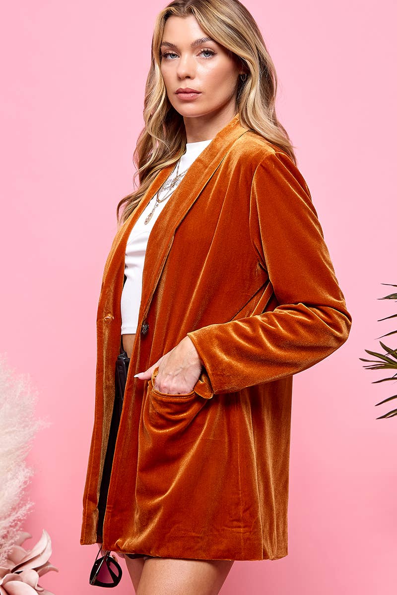 Your New Favorite Pocketed Velvet Blazer - The Graphic Tee