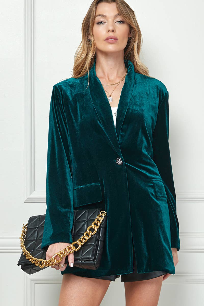 Your New Favorite Pocketed Velvet Blazer - The Graphic Tee