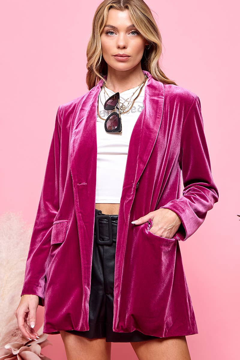Your New Favorite Pocketed Velvet Blazer - The Graphic Tee