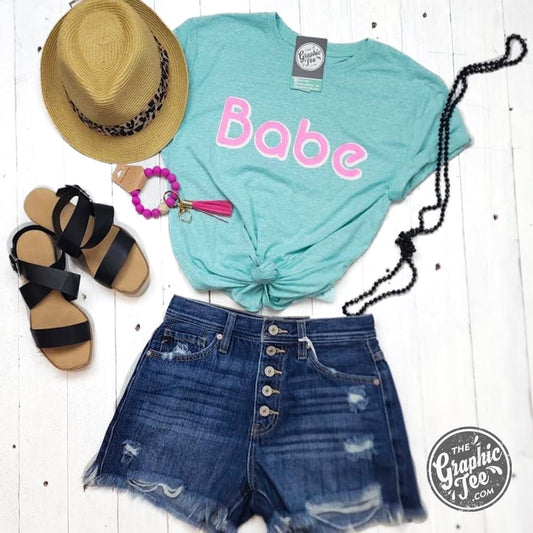 Babe - Adult Mint Short Sleeve Tee - The Graphic Tee