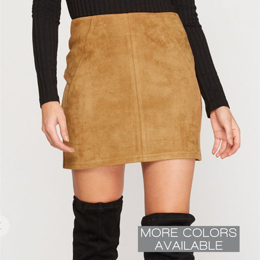 Beth Faux Suede Skirt - The Graphic Tee