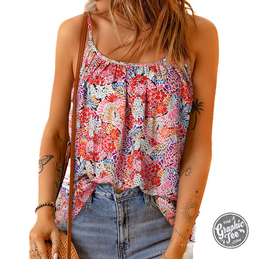 Blossom Flowy Floral Tank Top - The Graphic Tee