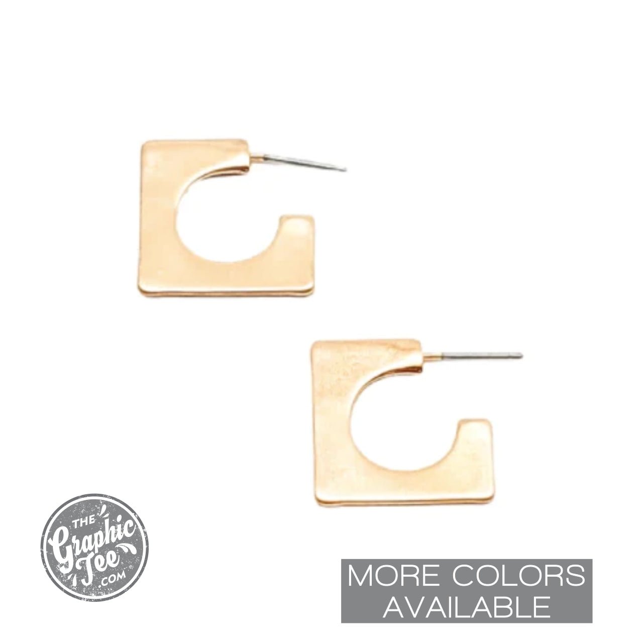Bobbi Satin Finished Square Hoops - The Graphic Tee