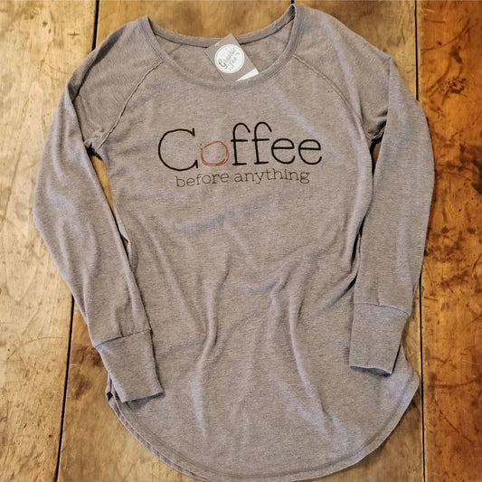 Coffee Before Anything - Ladies Long Sleeve Tunic - The Graphic Tee