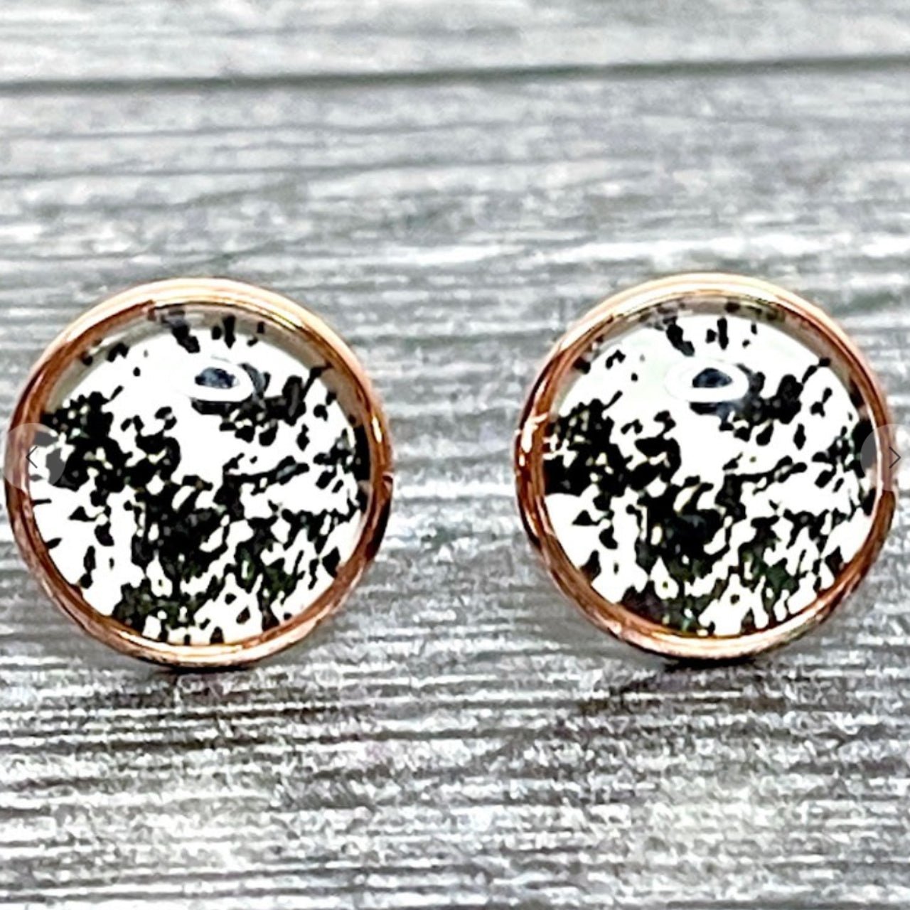 Cowprint Round Stud Earrings - The Graphic Tee