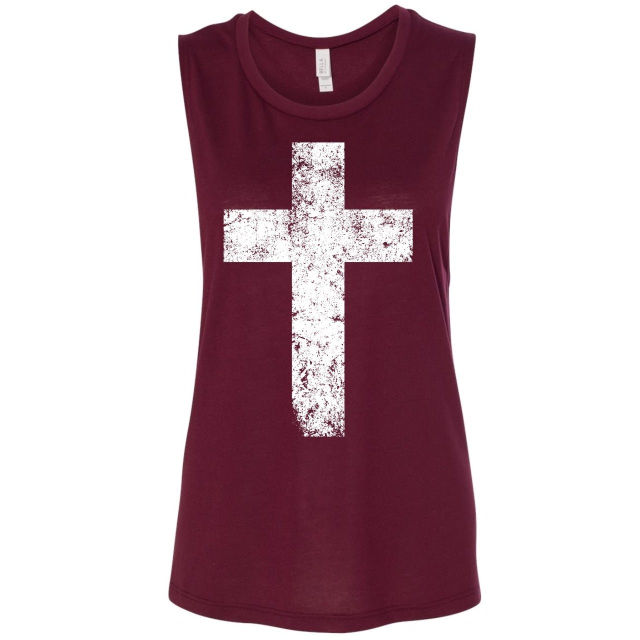 Cross - Ladies Flowy Tank with White Print - The Graphic Tee