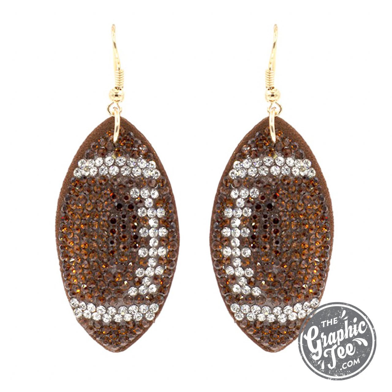Crystal Football Earrings - The Graphic Tee