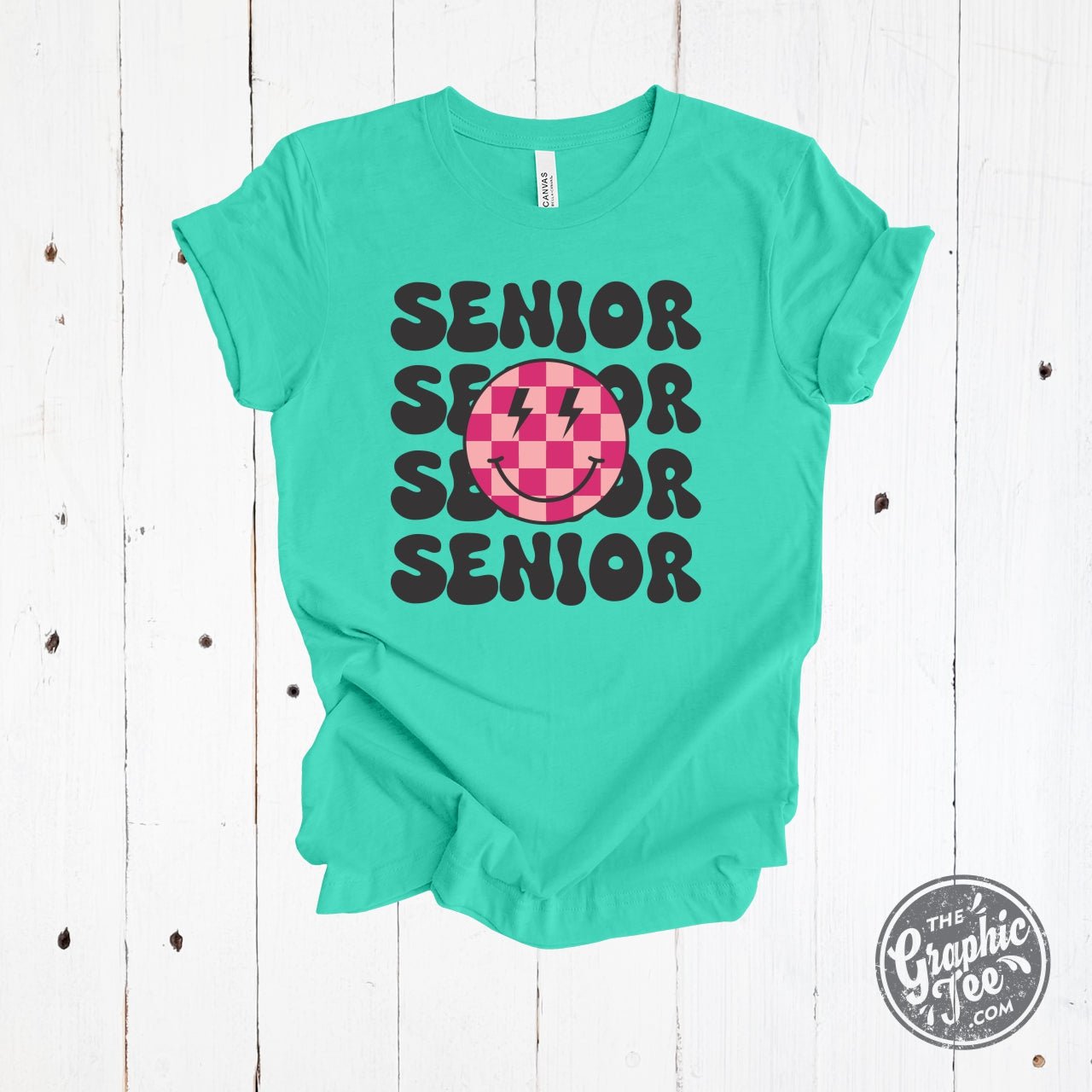 *Custom* Checkered Smiley Face Short Sleeve Tee - The Graphic Tee