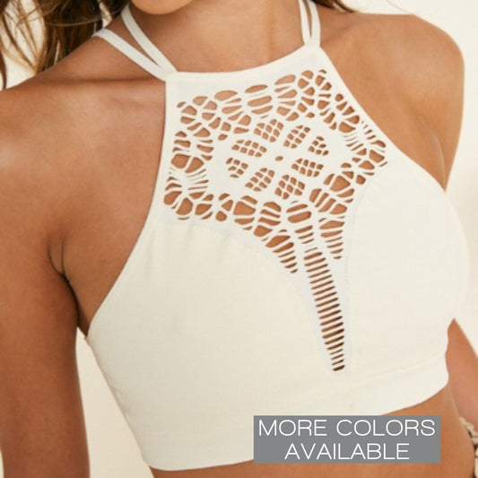 Cutout Halter Bralette - The Graphic Tee