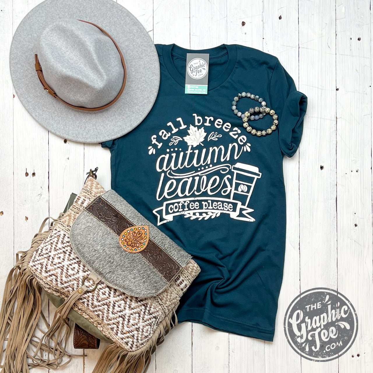 Fall Breeze, Autumn Leaves, Coffee Please Short Sleeve Tee - The Graphic Tee