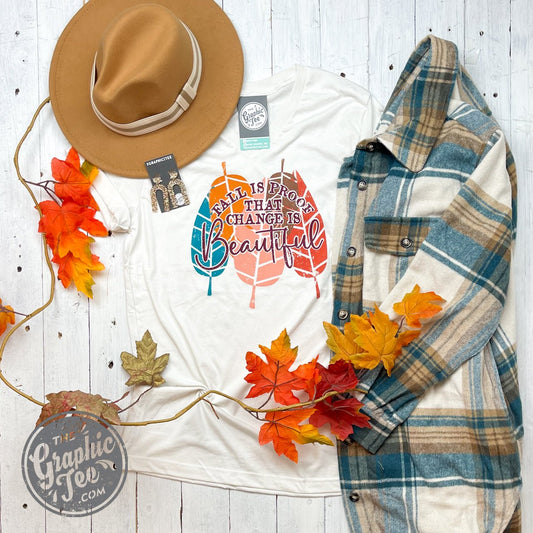 Fall is Proof That Change is Beautiful V-Neck Tee - The Graphic Tee