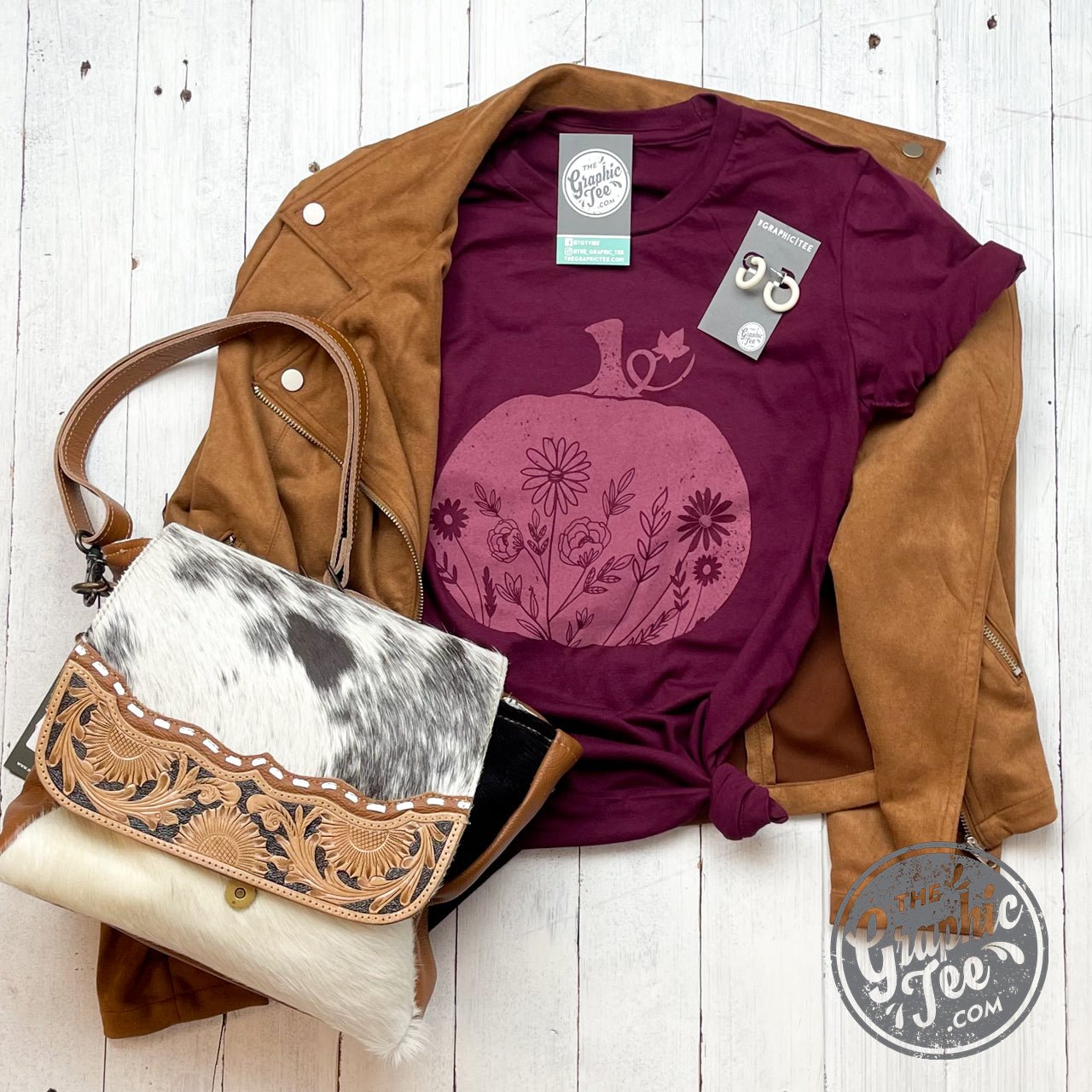 Floral Pumpkin Short Sleeve Tee - The Graphic Tee