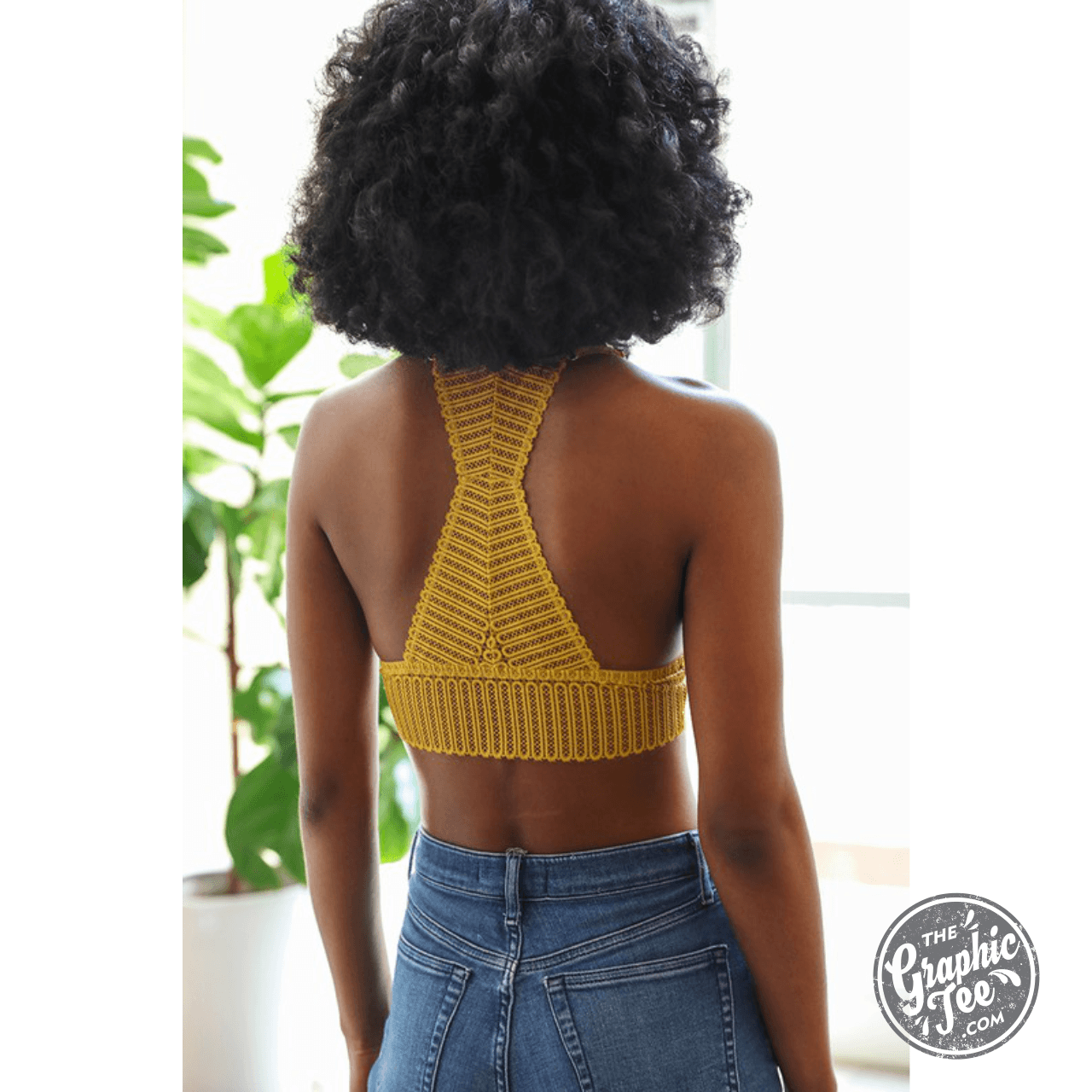Georgie Ribbed Boho Lace Racerback Bralette - The Graphic Tee