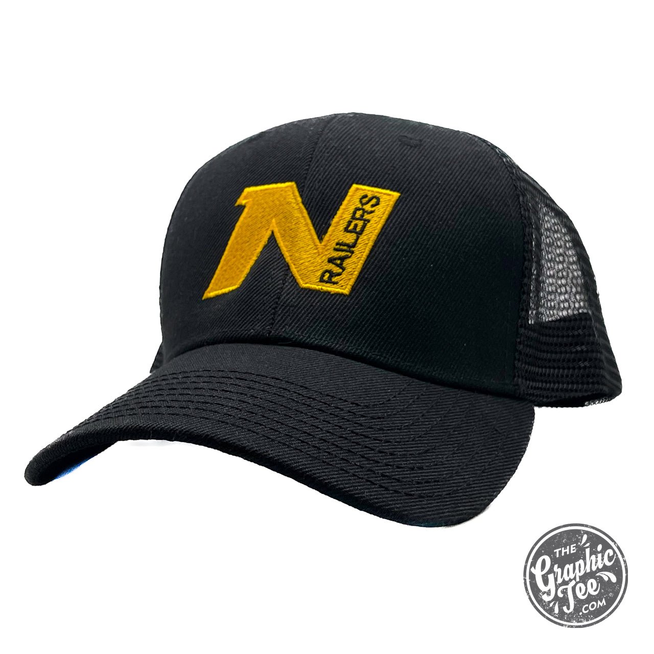 Gold "N" Railers - Black Snapback Cap - The Graphic Tee