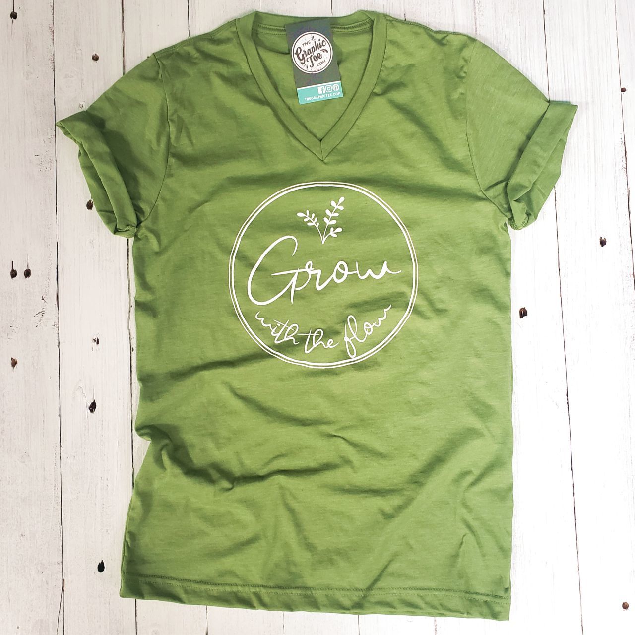 Grow with the Flow - Unisex V-neck Tee - The Graphic Tee