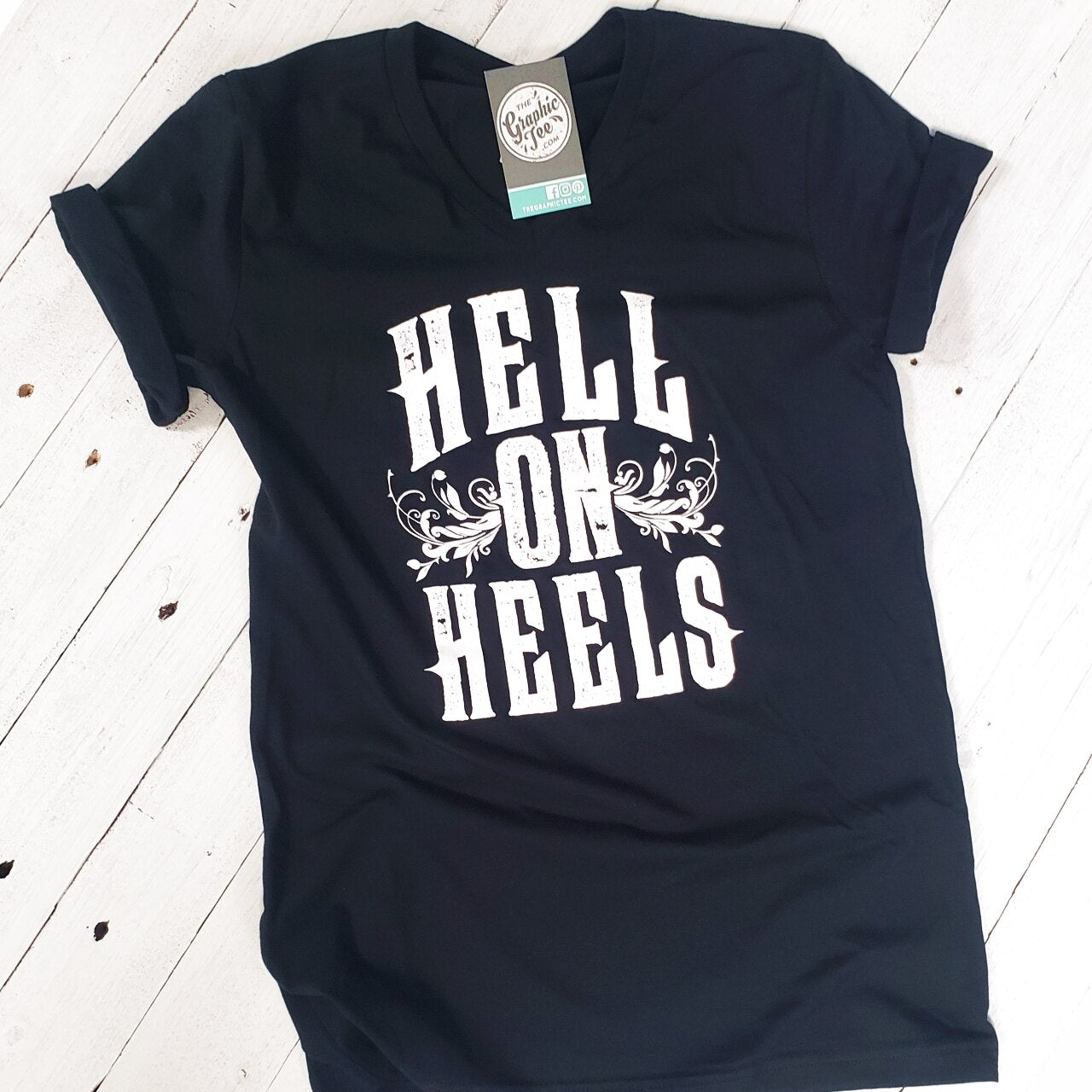Hell on Heels - Unisex V-Neck Tee - The Graphic Tee