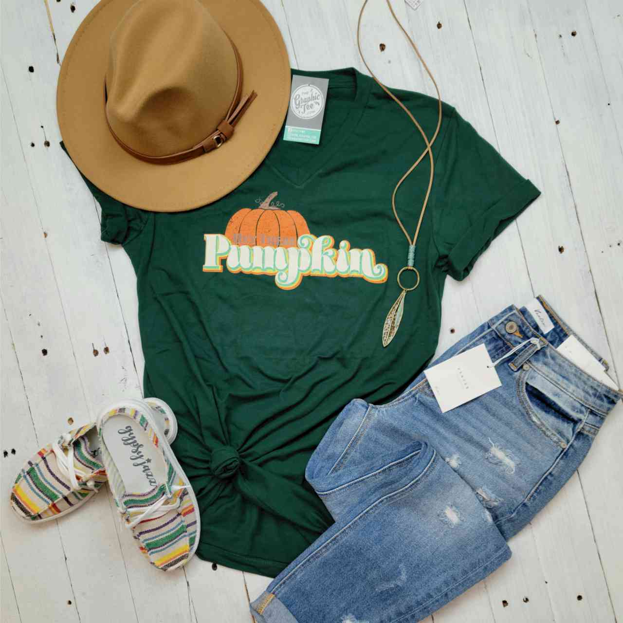 Hey There Pumpkin - V-Neck Tee - The Graphic Tee