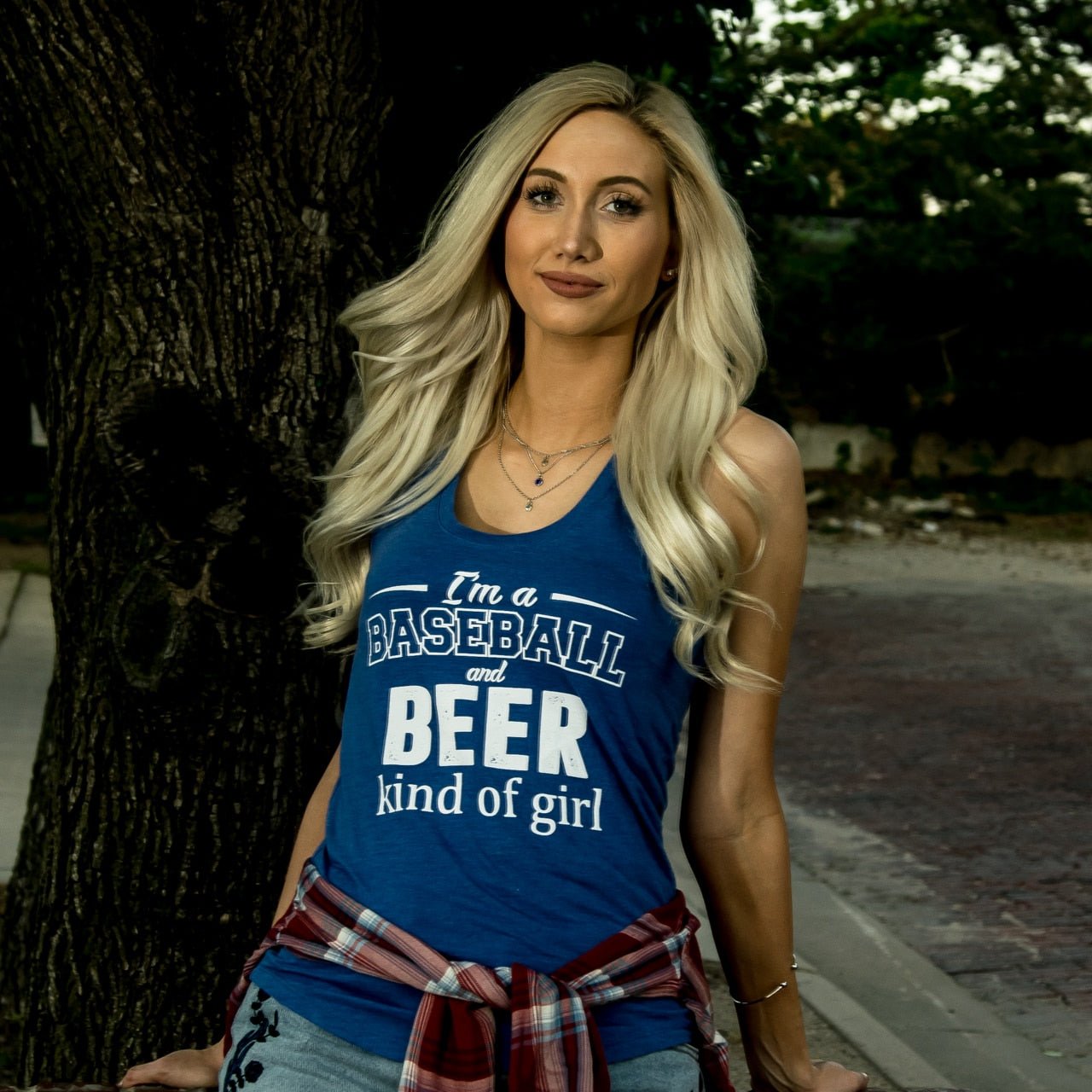 I'm a Baseball and Beer Kind of Girl - Ladies Racerback Tank - The Graphic Tee