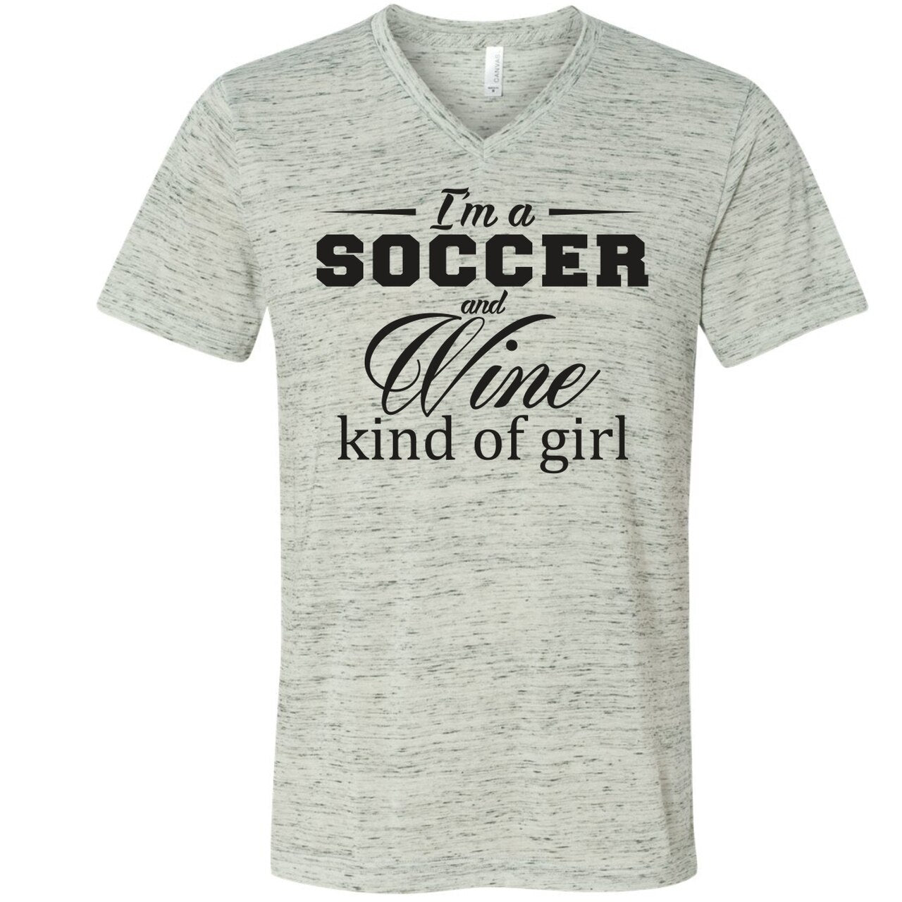 I'm A Soccer and Wine Kind of Girl - White Marble Tee - The Graphic Tee