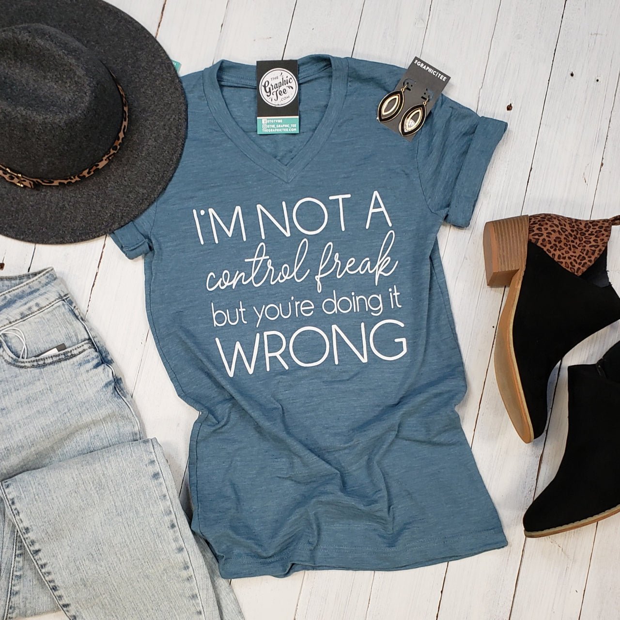 I'm Not A Control Freak, But You're Doing It Wrong V-Neck Tee - The Graphic Tee